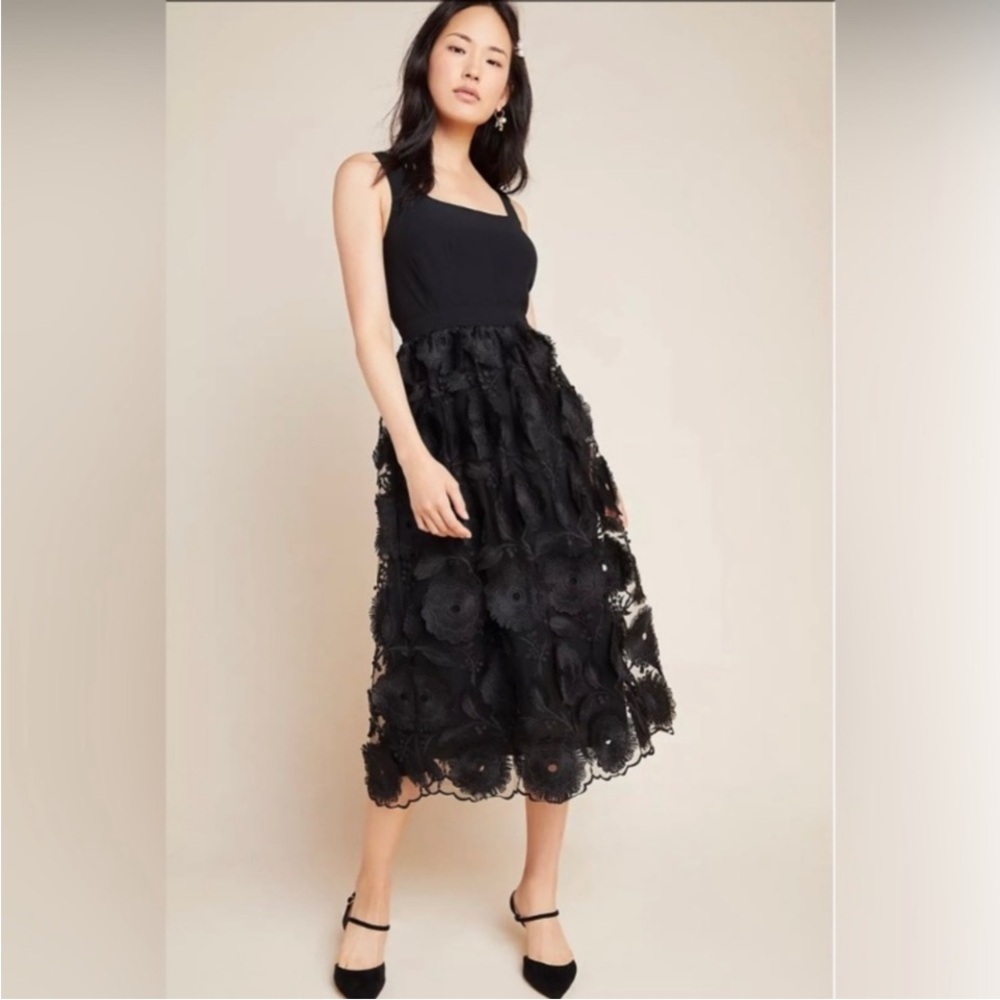 Anthropologie Maeve Floriana Lace Midi Dress
